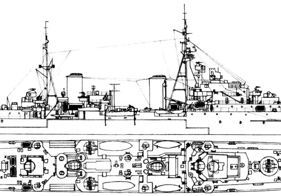 Крейсер HMS Black Prince C81 1944 [Light Cruiser] - чертежи, габариты, рисунки